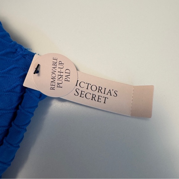 Victoria's Secret Blue Bikini Set push up removable pad Cheeky bottoms Large - Picture 5 of 11